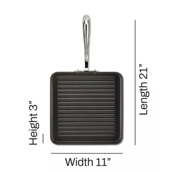 All-Clad 11" Square Grill, Nonstick Cookware, HA1 Hard Anodized GUC - Picture 4 of 11